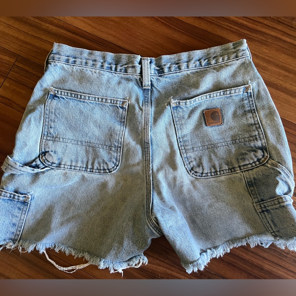 Carhartt Light Blue Jean Shorts for Women - Picture 2 of 3